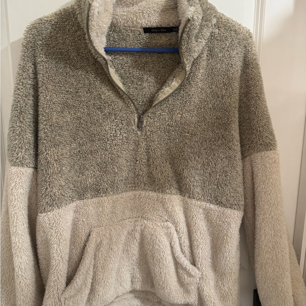 Doe & Rae Cream Fleece Jacket